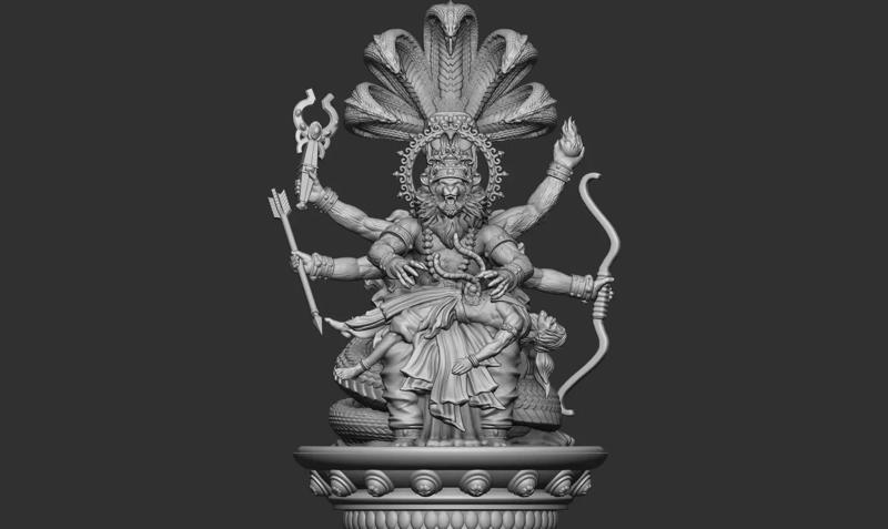 Narasimha hindu god idol 3d printable model