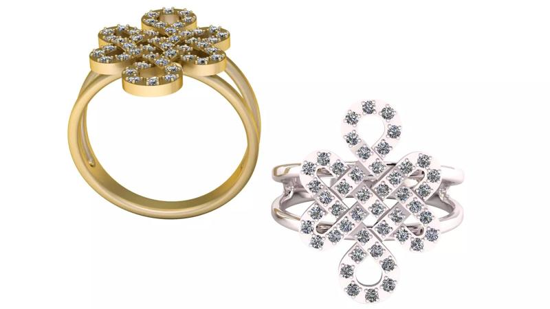 designer gold ring 3D printable model