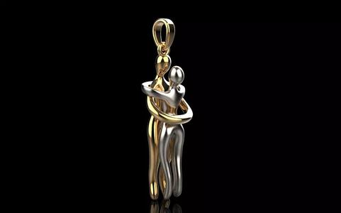 Dancing couple hug pendant model 1387