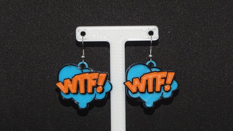 WTF earrings - comic book style hoops