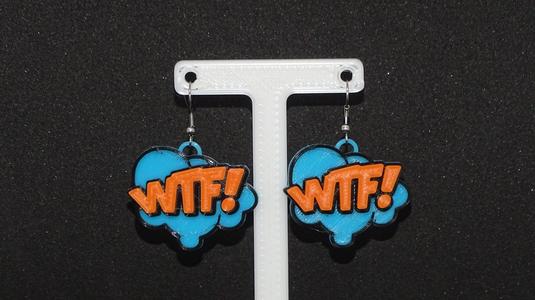 WTF earrings - comic book style hoops