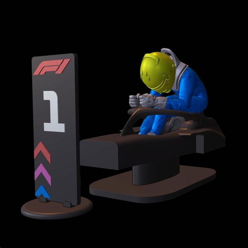 F1 CHAMPION TYPE CZECH SITTING IN F1 CAR