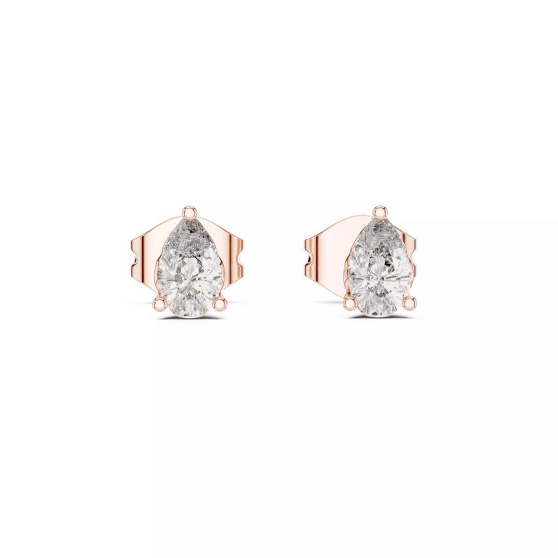 Pear Diamond Studs Earrings 3dm stl renders 360 Animation Video