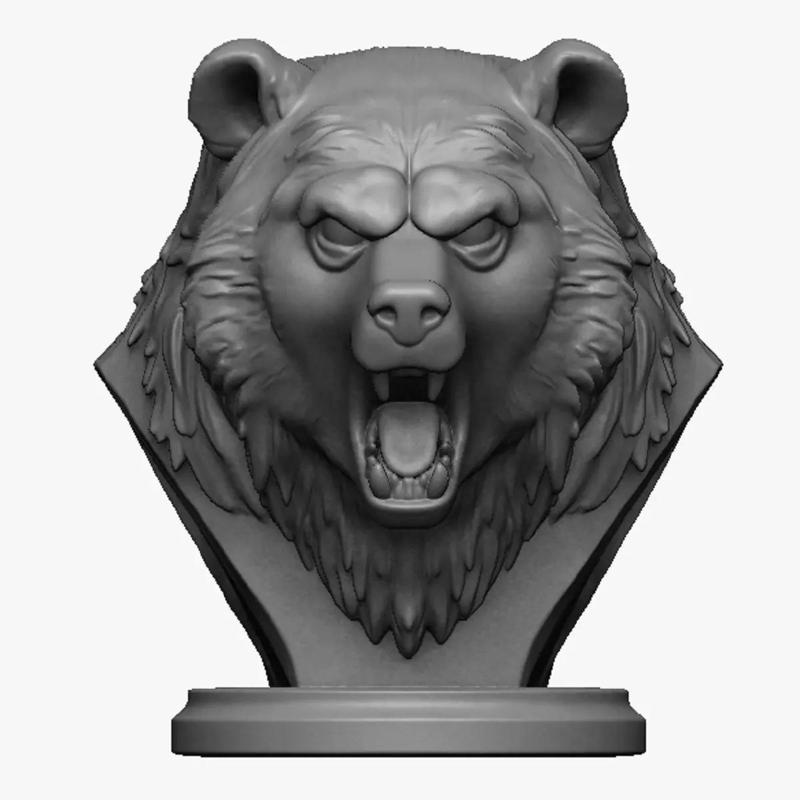 bear head bust