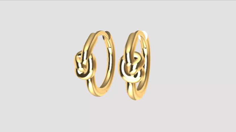 Knot Huggie Hoop Earrings 1cm