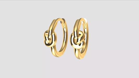Knot Huggie Hoop Earrings 1cm