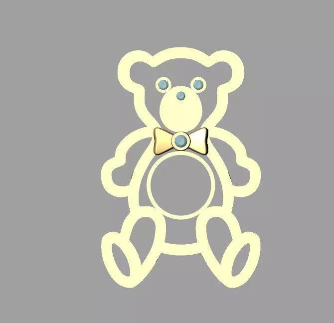 big  bear pendant  gold pendant  3D PRINT