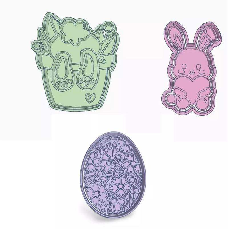CORTANTES CONEJO HUEVO PASCUAS EASTER RABBIT EGG COOKIES
