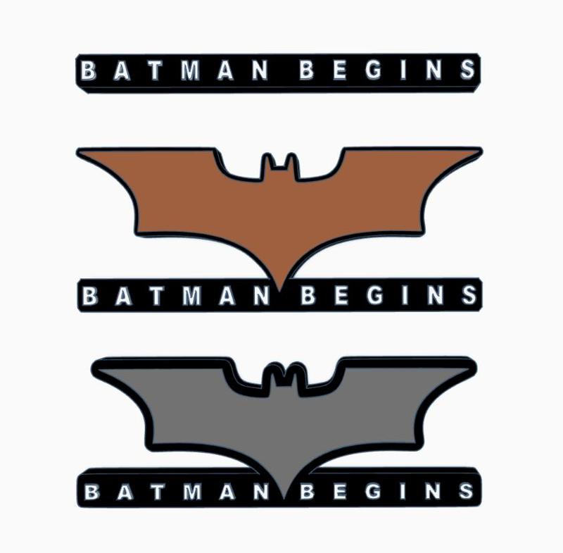 3x BATMAN BEGINS Logo Display by MANIACMANCAVE3D