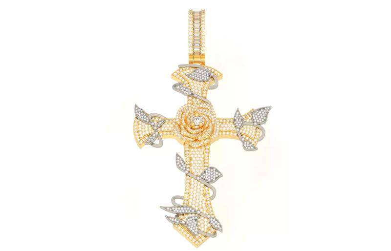 Cross with roses Pendant