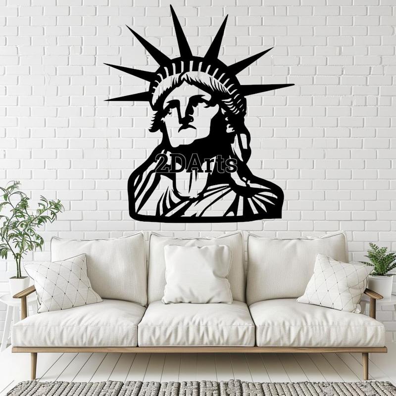 Statue of Liberty 2D Wall Art/Window Art - Digital STL & SVG Files for 3D Printing and Laser Cutting