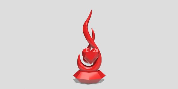 Heart in flames,  burning love, Abstract Sculpture, 'Lover's Passion', Flame Heart statue,   Love gift, engagement gift, marriage, proposal, Valentine's Day gift