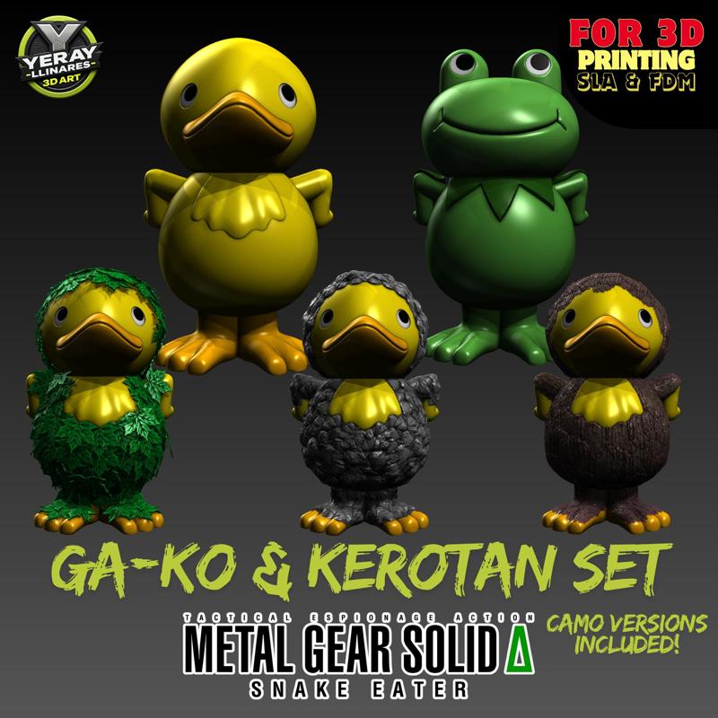 Ga-ko & Kerotan Set - Metal Gear Solid Delta (with camouflaged versions)