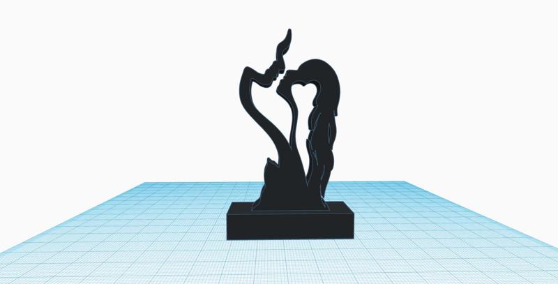 Man Woman Kiss Sculpture, Love Statue, Forever Eternal Love Couple In Love