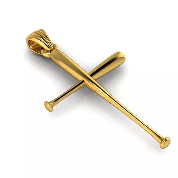 Cross Baseball Bats Pendant Charm Necklace Jewelry