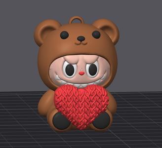 Labubu Corazon LLavero