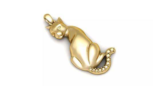 Cat Pendant 3d Printable Model