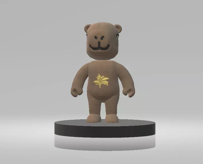 Bear Cartoon Standing Rear 3d printable model