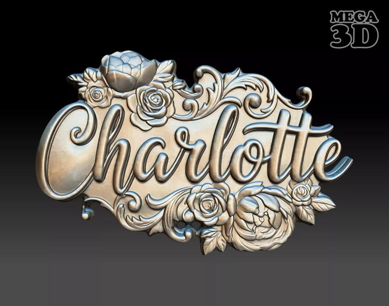 Charlotte Floral Name Pendant - 250707