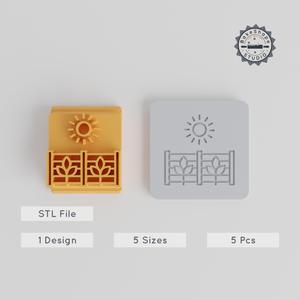 Vineyard Stamp Tile Collection, 5 Sizes 20-40mm, Ideal for Clay, Cookies & Fondant, Grape Vine & Winery Design