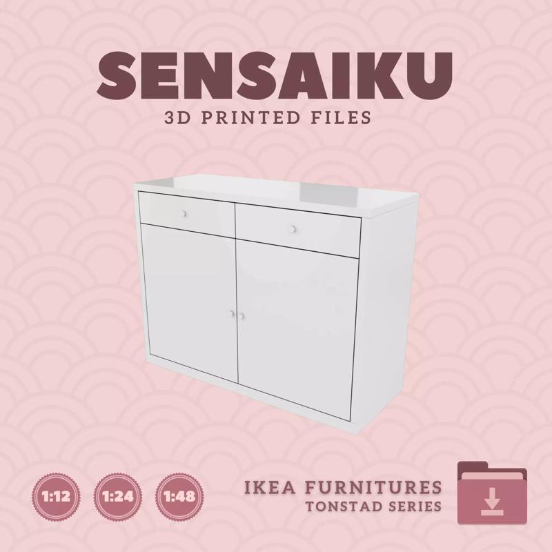 TONSTAD Sideboard V2 for Miniature Dollhouse - IKEA - 3D Print