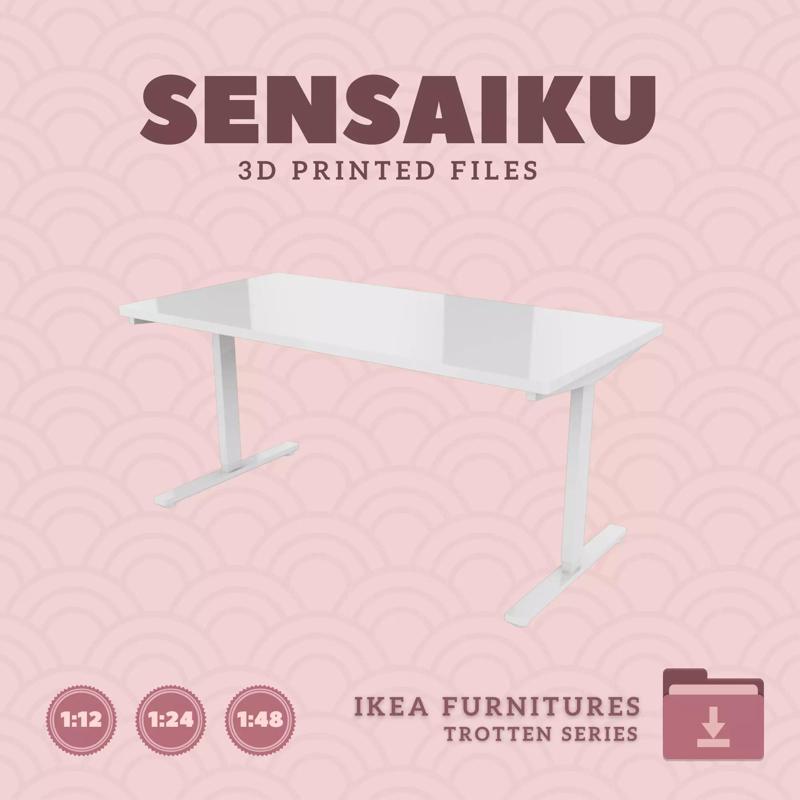 TROTTEN Standing Desk for Miniature Dollhouse - IKEA - 3D Print