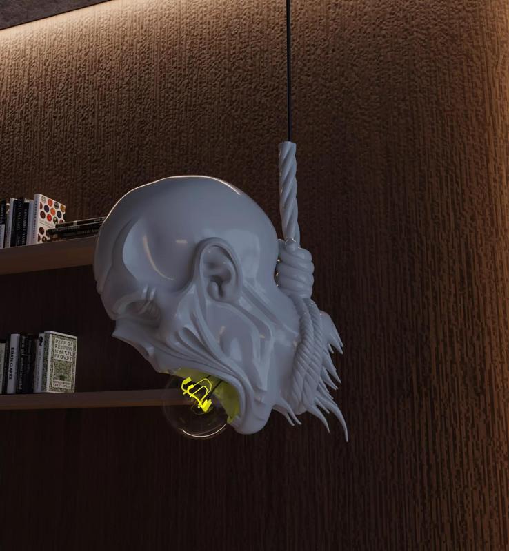 Last Light Hanging Zombie Horror Lamp