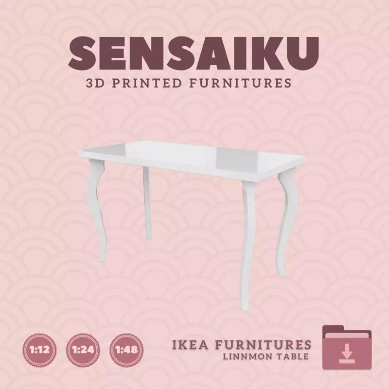 Linnmon Table for Miniature Dollhouse IKEA 3D Print