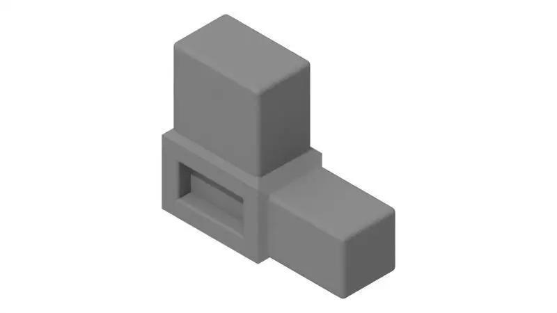 L-Shaped Steel Tube Joint Fits 30x20mm-20x20mm Box Profiles