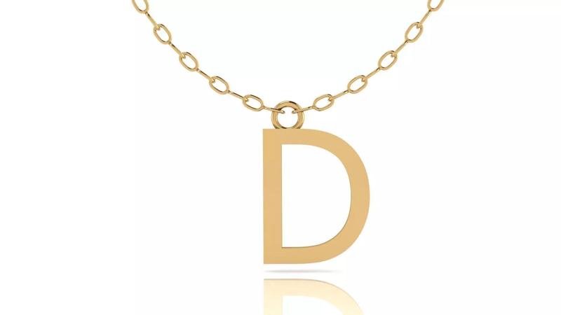 Alphabet Tahoma Letters Pendant  D