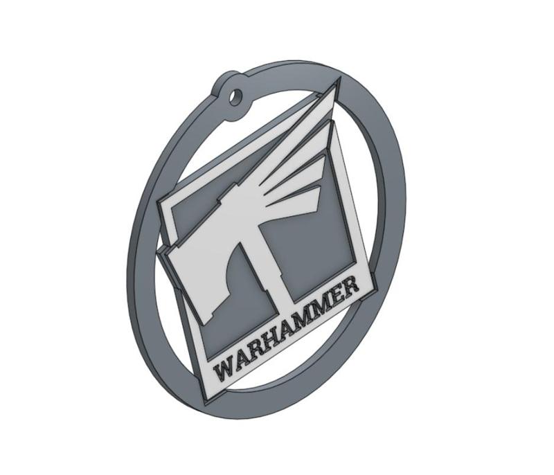 WAR HAMMER LOGO KEYCHAIN