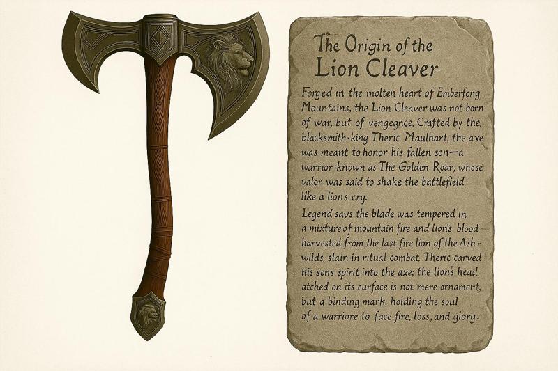 Lion Cleaver Axe, Axe, Fantasy Axe