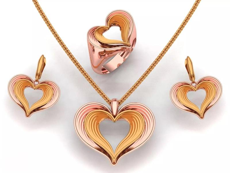 Two tone heart shaped mini set