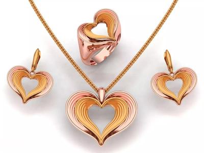 Two tone heart shaped mini set