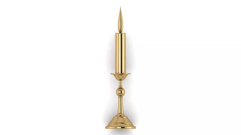 3D Candle with Flame 38x10mm size printable model