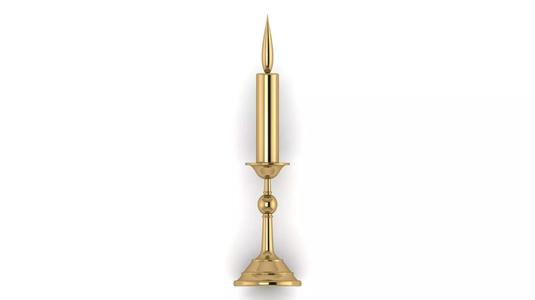3D Candle with Flame 38x10mm size printable model
