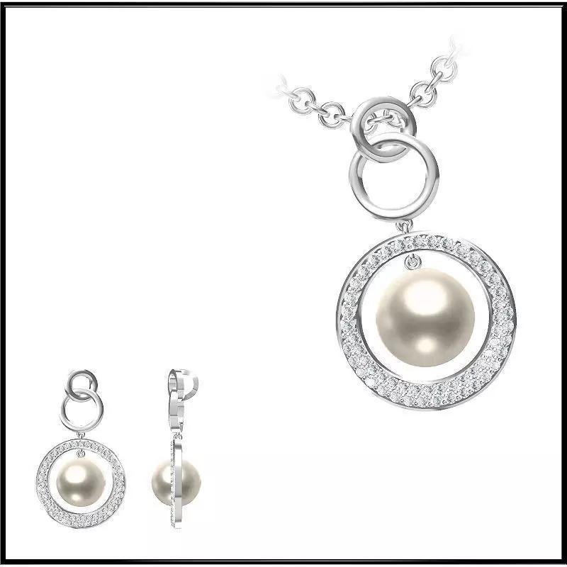 JCD Format White gold pearl set jewelry jcd