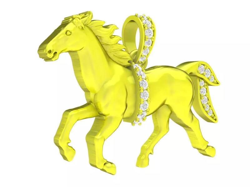 4693 diamond horse pendant