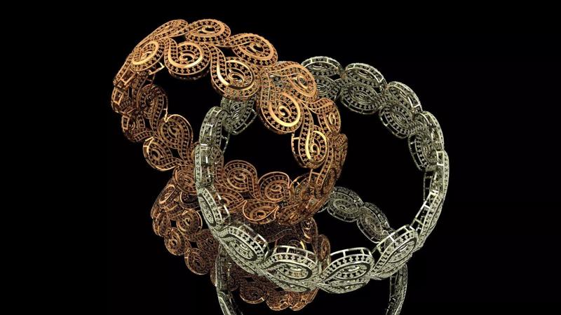 1372 Paisley Embrace Bangle 61MM-18gm