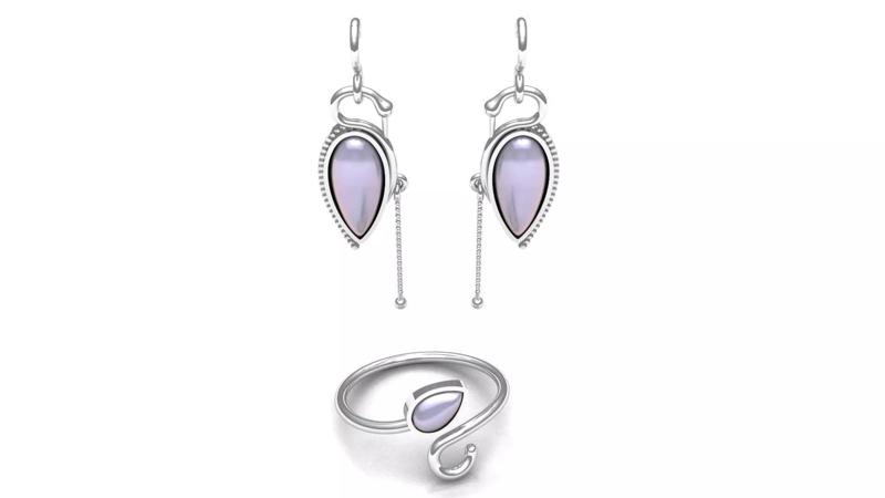 Ring and Earrings - Elegant Teardrop Jewelry Set