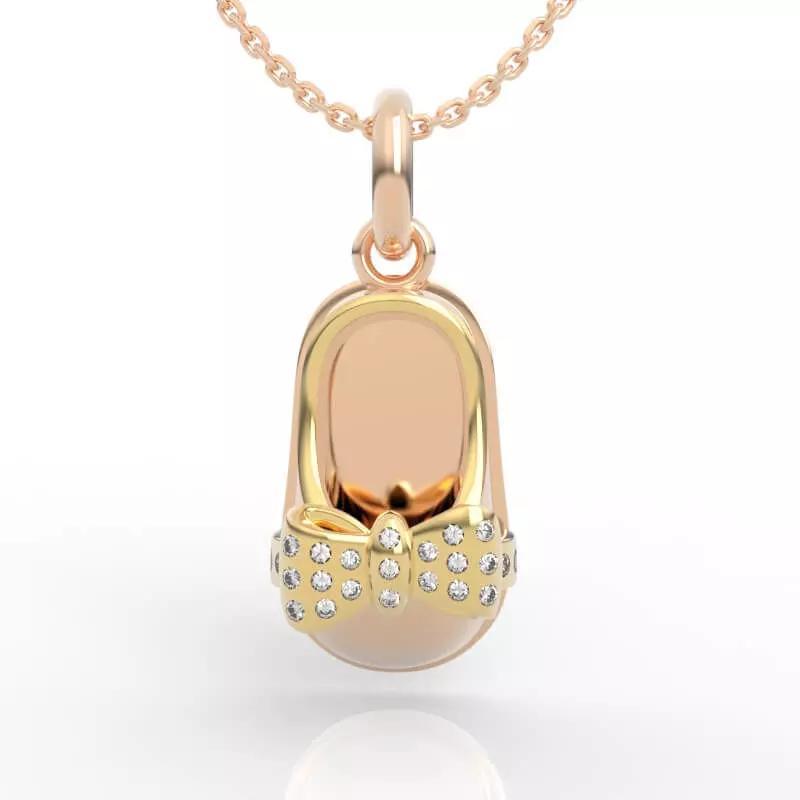 Baby Shoe Diamond Pendant