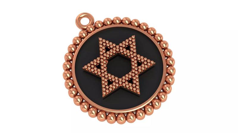 Star of David Plain Gold Pendant Necklace