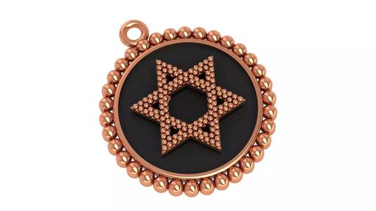 Star of David Plain Gold Pendant Necklace