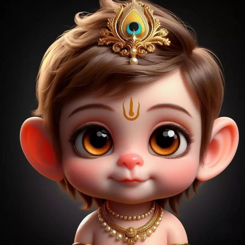 Artistic Bal Hanuman Pendant Krishna Theme 3D Printable Jewelry