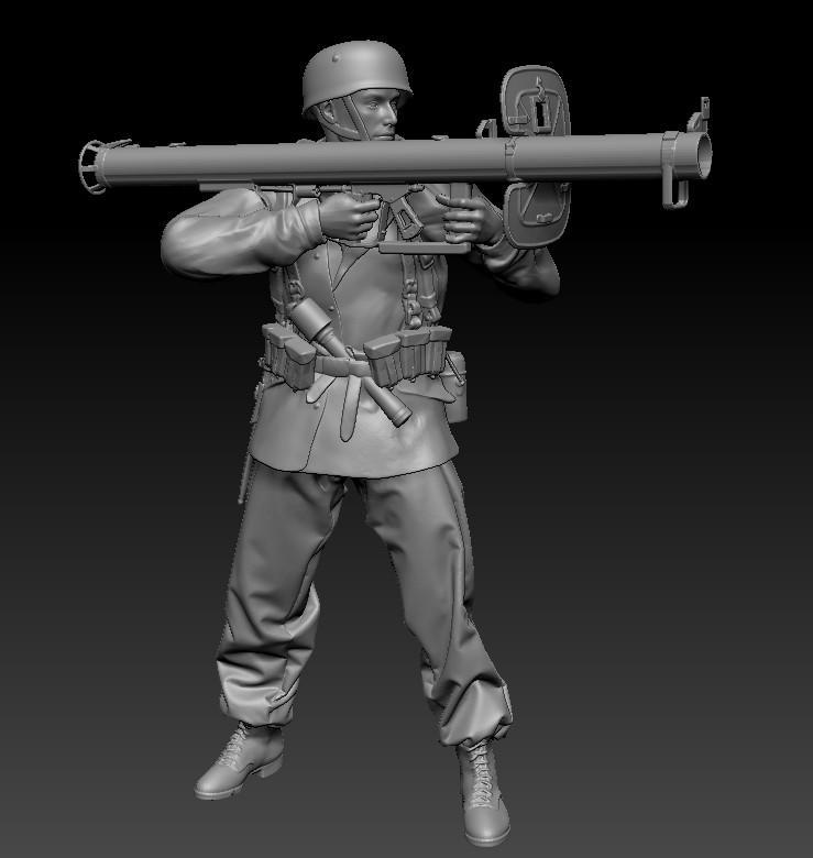 ww2 german Paratroop with PzSchreck 1_35