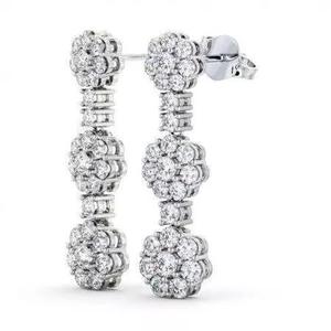 stl file diamond flower drop earrings gold - laurel
