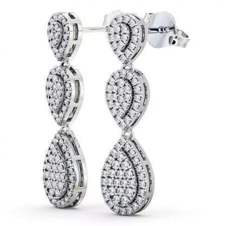 stl file two teardrop diamond earrings gold - lauren