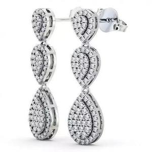 stl file two teardrop diamond earrings gold - lauren