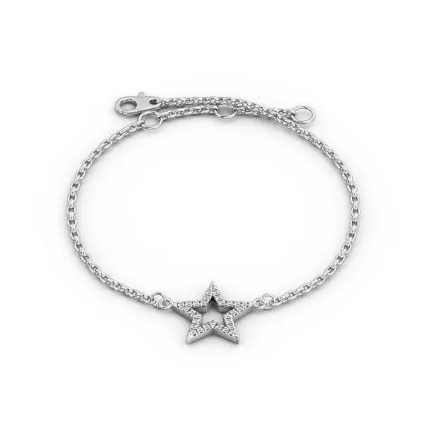 stl file silver star bracelet with diamonds