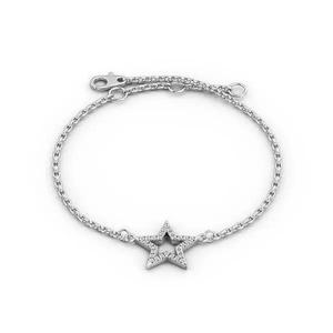 stl file silver star bracelet with diamonds